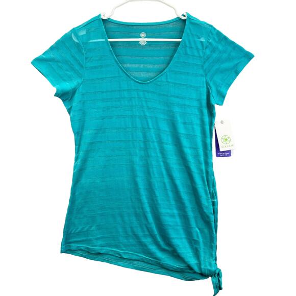 Gaiam Women's Shirt Size Small Blue Green Tie-down - Picture 1 of 11